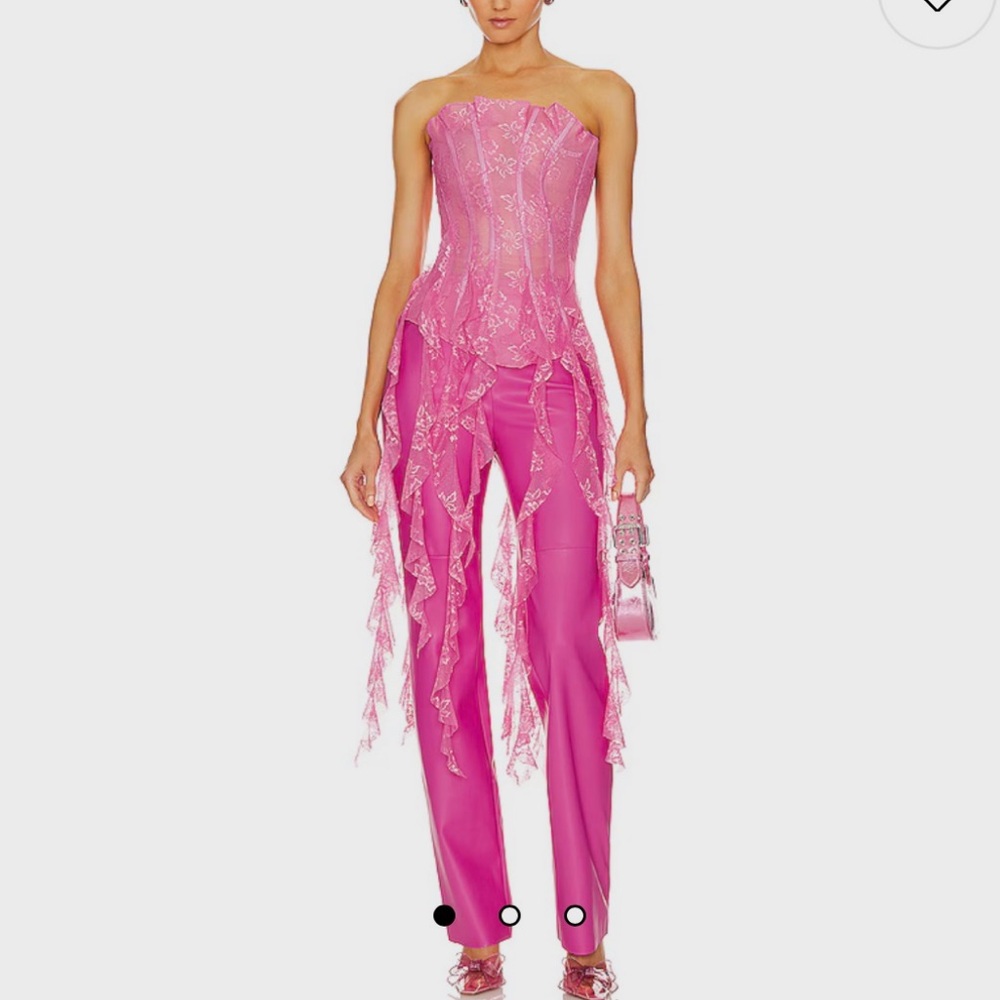 POSTER GIRL Fuchsia Pink Lace Corset top